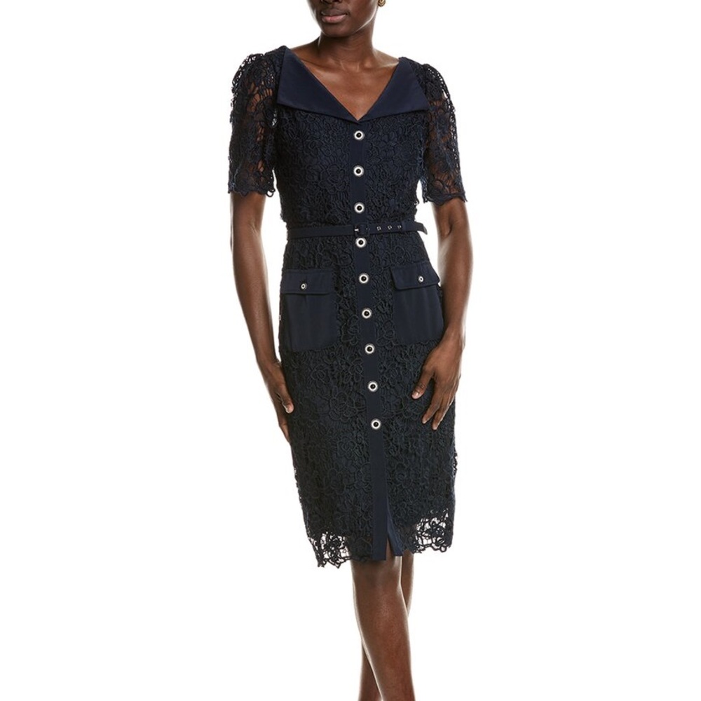 Nanette Lepore Black Lace Midi Dress